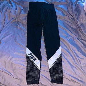 black striped leggings size s but fit a little big, never worn and in good shape